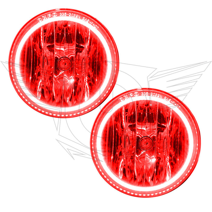 2007-2013 GMC Yukon Pre-Assembled Fog Lights with red LED halo rings.