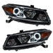Honda Accord Coupe headlights with white LED halo rings.