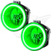 2006-2010 Jeep Commander Pre-Assembled Halo Fog Lights with green LED halo rings.