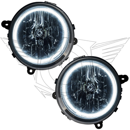 2007-2010 Jeep Compass Pre-Assembled Halo Headlights with white LED halo rings.