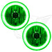 2007-2009 Jeep Compass Pre-Assembled Halo Fog Lights with green LED halo rings.