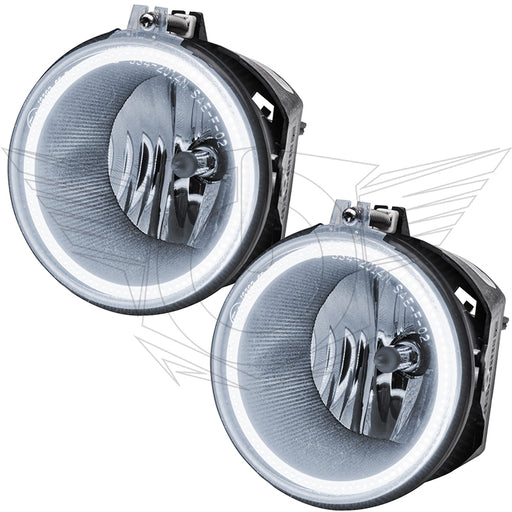 2005-2010 Jeep Grand Cherokee Pre-Assembled Halo Fog Lights with white LED halo rings.