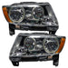2011-2013 Jeep Grand Cherokee Pre-Assembled Halo Headlights - Non HID - Chrome