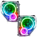 2008-2012 Jeep Liberty Pre-Assembled Halo Headlights with ColorSHIFT LED halo rings.