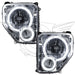 2008-2012 Jeep Liberty Pre-Assembled Halo Headlights with white LED halo rings.