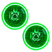 1997-2006 Jeep Wrangler TJ Pre-Assembled Halo Headlights with green LED halo rings.