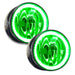 2003-2004 Lincoln Navigator Pre-Assembled Halo Fog Lights with green LED halo rings.