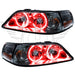 2005-2011 Lincoln Towncar Pre-Assembled Halo Headlights - HID with red LED halo rings.