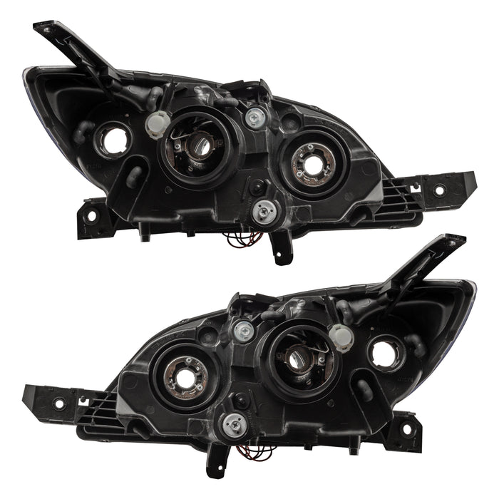 Rear view of 2004-2009 Mazda 3 Pre-Assembled Halo Headlights - Hatchback/Halogen Style