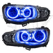 2008-2017 Mitsubishi Lancer Pre-Assembled Halo Headlights with blue LED halo rings.