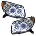 2006-2009 Toyota 4-Runner Pre-Assembled Halo Headlights-Non HID with white LED halo rings.