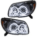 2006-2009 Toyota 4-Runner Sport Pre-Assembled Halo Headlights with white LED halo rings.