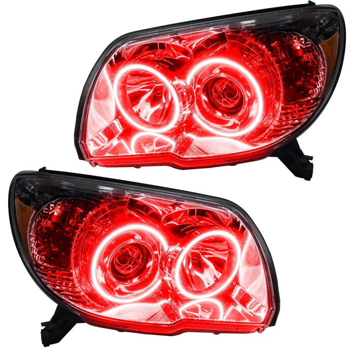 2006-2009 Toyota 4-Runner Sport Pre-Assembled Halo Headlights with red LED halo rings.