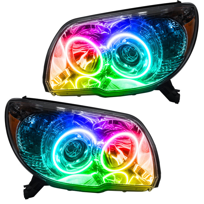 2006-2009 Toyota 4-Runner Sport Pre-Assembled Halo Headlights with ColorSHIFT LED halo rings.