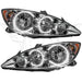 2005-2006 Toyota Camry Pre-Assembled Halo Headlights with white LED halo rings.
