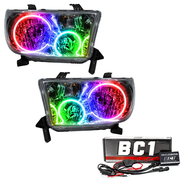 2007-2013 Toyota Tundra Pre-Assembled Halo Headlights - Chrome Housing with BC1 Controller.
