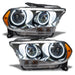 2011-2013 Dodge Durango Pre-Assembled Headlights Non-HID - Chrome Housing with white LED halo rings.
