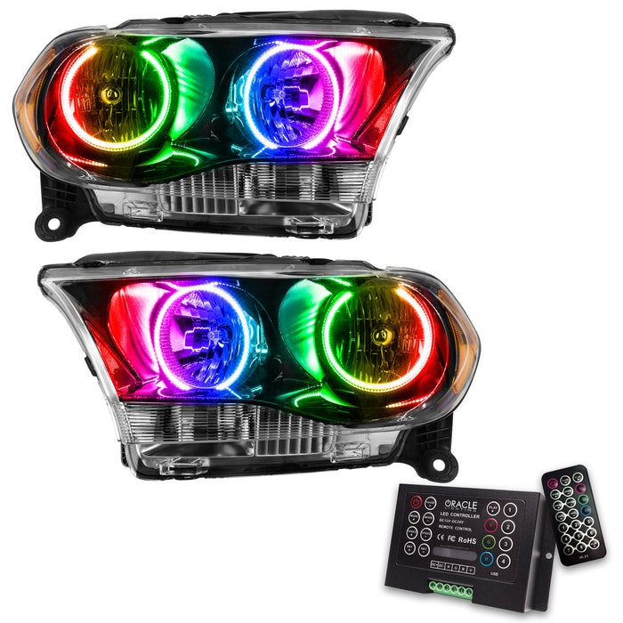 2011-2013 Dodge Durango Pre-Assembled Halo Headlights Non-HID - Black Housing with 2.0 Controller.