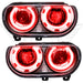 2008-2014 Dodge Challenger Pre-Assembled Headlights - HID with red LED halo rings.