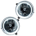 2002-2004 Jeep Liberty Pre-Assembled Halo Headlights with white LED halo rings.
