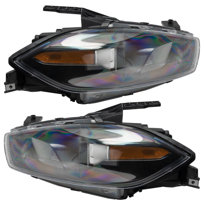 2013-2014 Dodge Dart Pre-Assembled Headlights - Black Housing (HID Style)