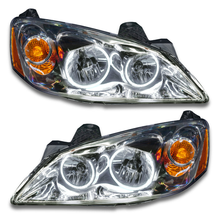 2005-2010 Pontiac G6 Pre-Assembled Headlights with white LED halo rings.