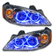 2005-2010 Pontiac G6 Pre-Assembled Headlights with blue LED halo rings.
