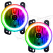 Jeep Wrangler JK fog lights with ColorSHIFT LED halo rings.