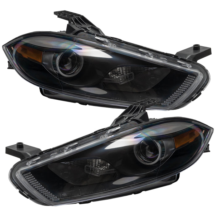 ORACLE Lighting 2013-2016 Dodge Dart Pre-Assembled Halo Headlights - Black Housing (Halogen Style)