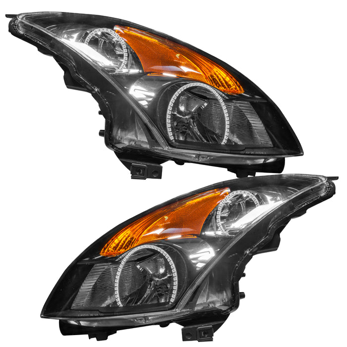 ORACLE Lighting 2007-2009 Nissan Altima Sedan Pre-Assembled Halo Headlights - Black Housing (Halogen)