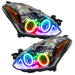 2010-2012 Nissan Altima Coupe Pre-Assembled Halo Headlights with ColorSHIFT LED halo rings.