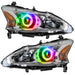 2013-2015 Nissan Altima Sedan Pre-Assembled Halo Headlights - (Halogen) with ColorSHIFT LED halo rings.
