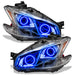 Nissan Maxima headlights with blue LED halo rings.