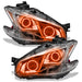 Nissan Maxima headlights with amber LED halo rings.