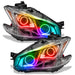 Nissan Maxima headlights with ColorSHIFT LED halo rings.