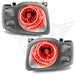 2002-2004 Nissan Xterra SE Pre-Assembled Halo Headlights with red LED halo rings.