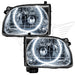 2001-2004 Toyota Tacoma Pre-Assembled Halo Headlights with white LED halo rings.
