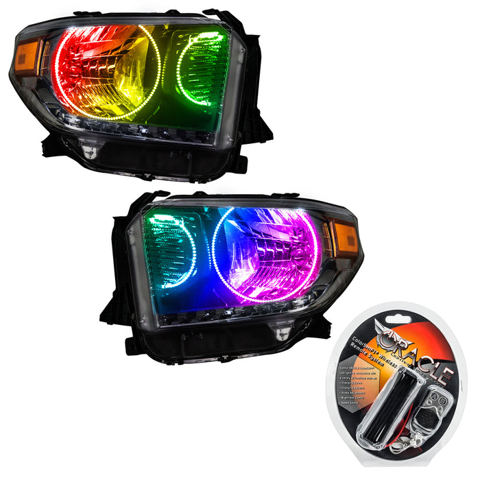 Toyota tundra pre-assembled headlights with colorshift halos and RF controller