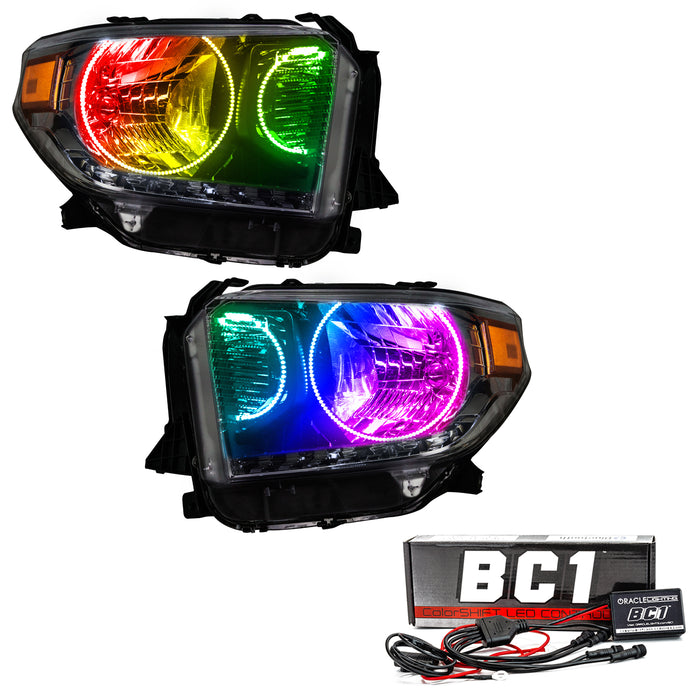 Toyota tundra pre-assembled headlights with colorshift halos and BC1 controller