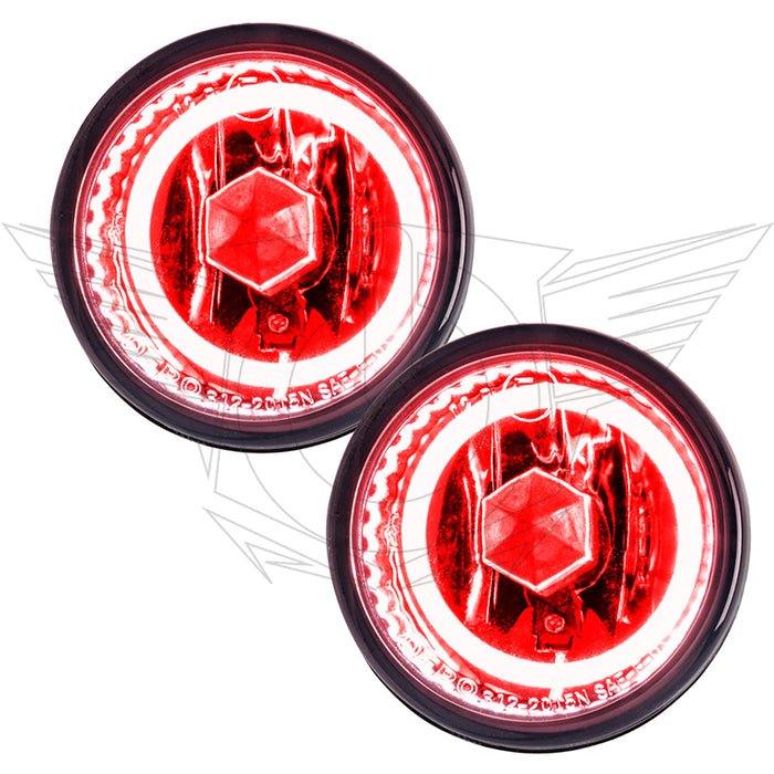 2008-2009 Subaru Legacy Pre-Assembled Halo Fog Lights with red halo rings.