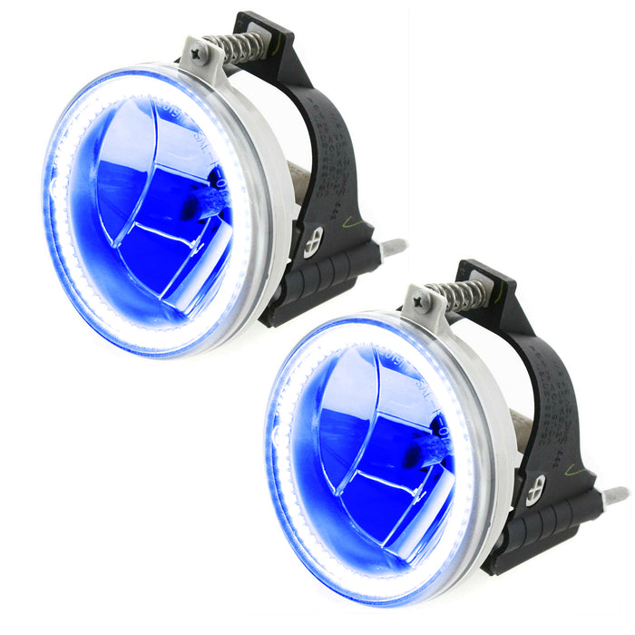 2003-2005 Dodge Neon Pre-Assembled Halo Fog Lights with blue halos.
