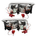 Rear end of 1998-2011 Ford Crown Victoria Pre-assembled Halo Headlights - Halogen - Chrome Housing