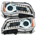 2011-2014 Chrysler 300C NON HID Pre-Assembled Halo Headlights - Chrome Housing with white halo rings.