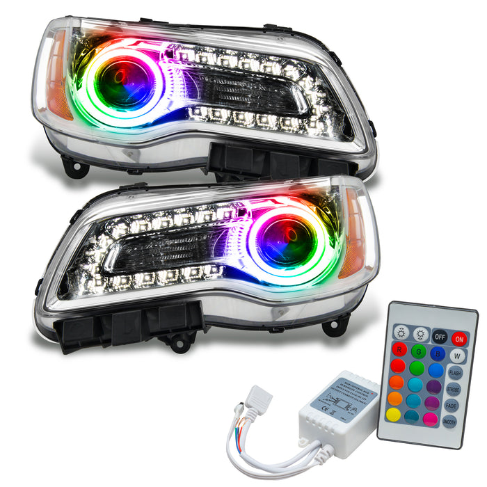 ORACLE Lighting 2011-2014 Chrysler 300C NON HID Pre-Assembled Halo Headlights - Chrome Housing