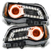 Chrysler 300C Pre-Assembled Headlights with amber halo rings.