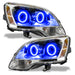 2008-2012 GMC Acadia Pre-Assembled Halo Headlights with blue halo rings.