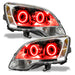 2008-2012 GMC Acadia Pre-Assembled Halo Headlights with red halo rings.