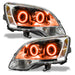 2008-2012 GMC Acadia Pre-Assembled Halo Headlights with amber halo rings.