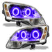 2008-2012 GMC Acadia Pre-Assembled Halo Headlights with purple halo rings.