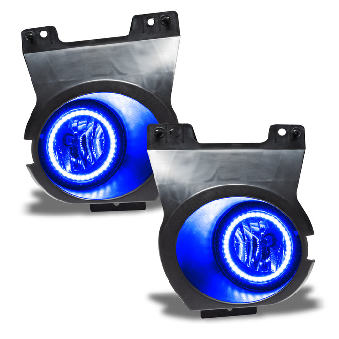 2011-2014 Ford F-150 Pre-Assembled Halo Fog Lights with blue LED halo rings.